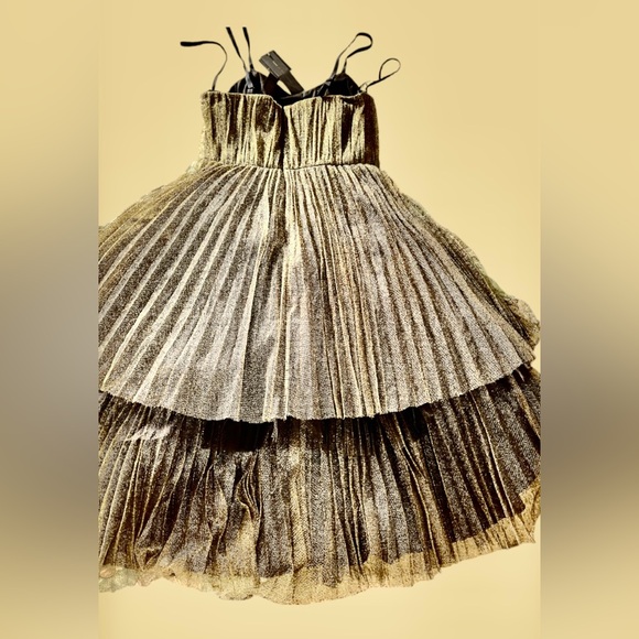 Marc byMarcJacobs NWT$1298. Retail Metallic Gold Dress Fit & Flare La… - Picture 12 of 17